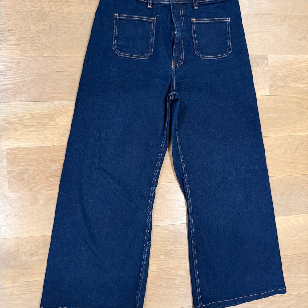 Zara Dark Blue Wide Leg Jeans